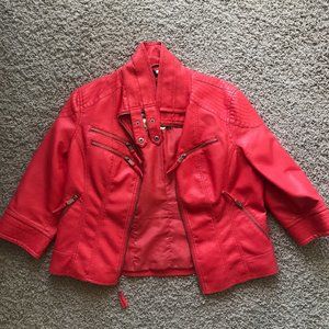 Coral Leather Jacket